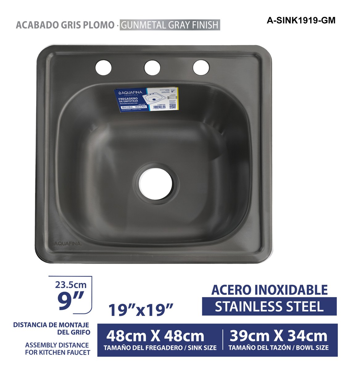 Single bowl sink A-SINK1919-GM, supplier product image