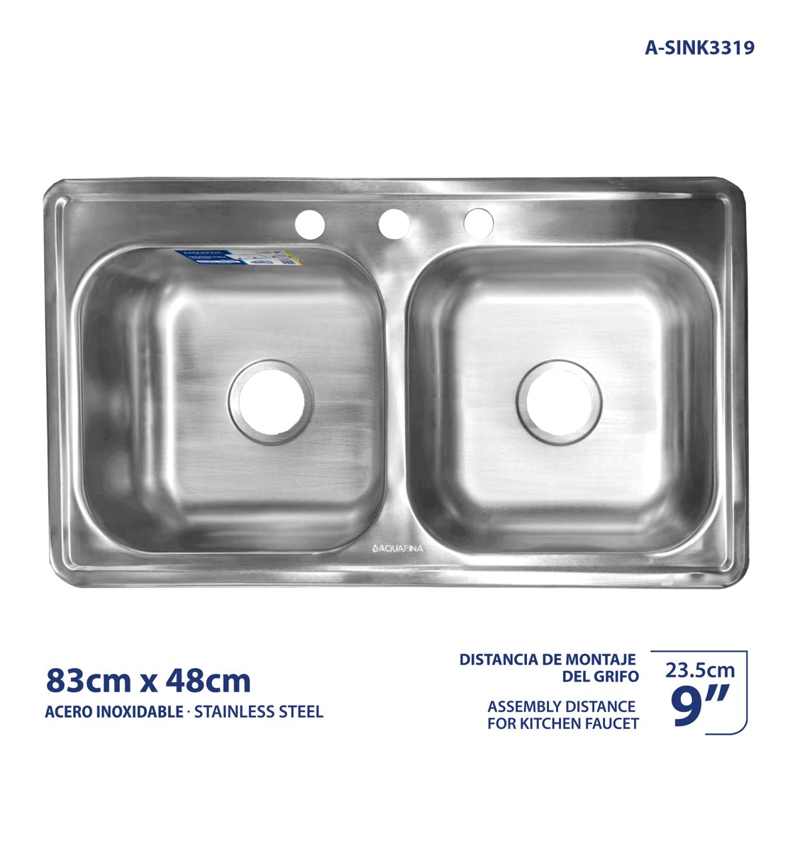 Double bowl sink A-SINK3319, supplier product image