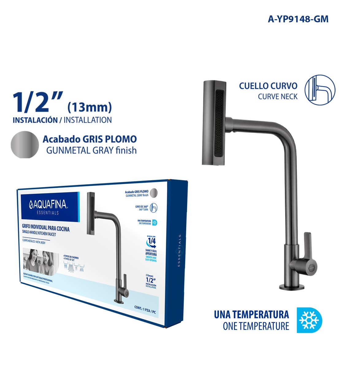 Kitchen faucet A-YP9148-GM, supplier product image