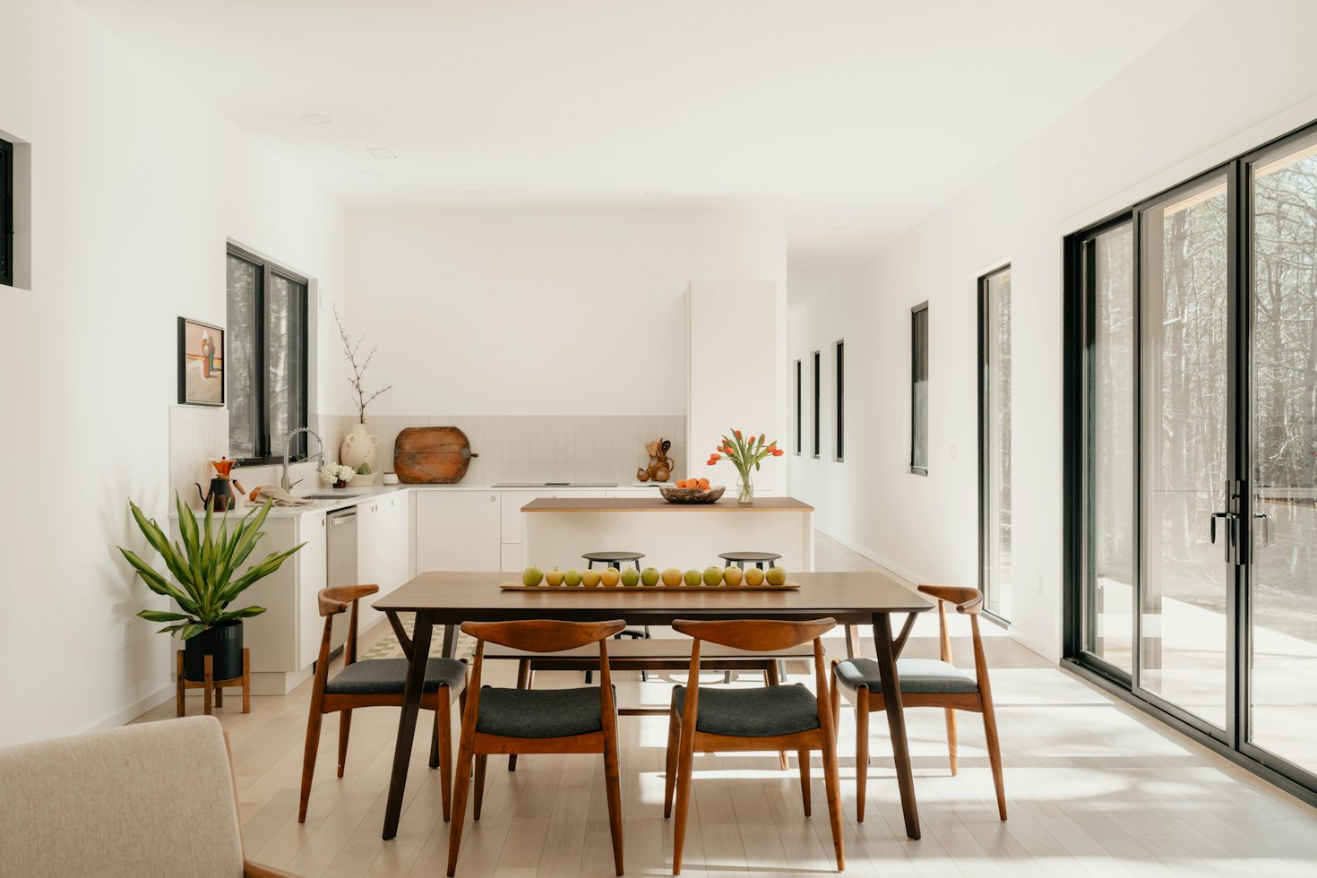 Dining table and chairs in a contemporary room